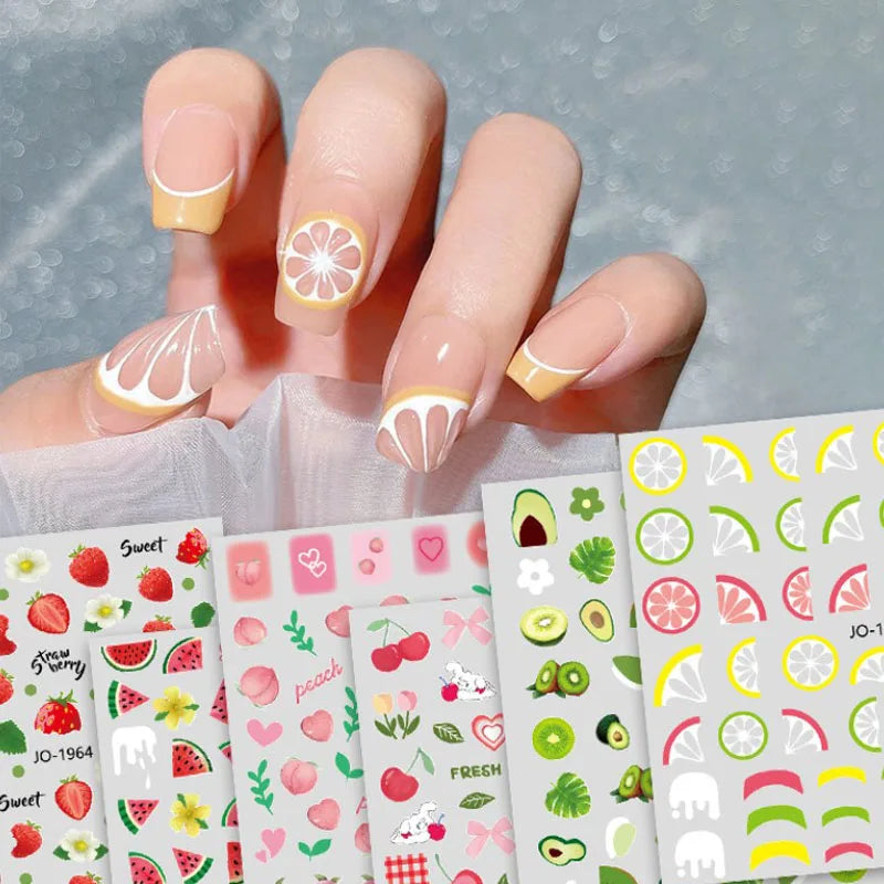Fruit Nail Sticker – Zitrone, Erdbeere & Wassermelone | Sommerliche Nailart