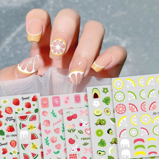 Fruit Nail Sticker – Zitrone, Erdbeere & Wassermelone | Sommerliche Nailart