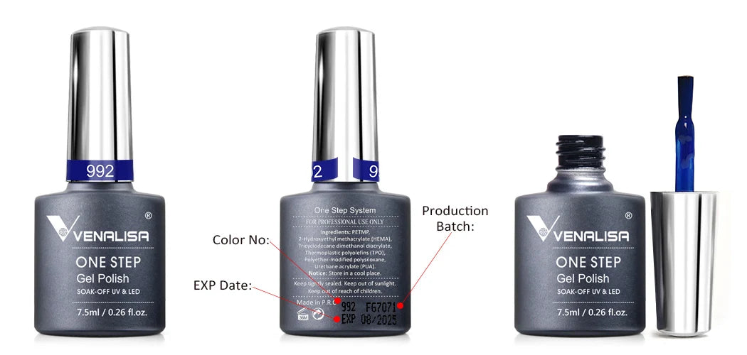 Venalisa 3-in-1 Gel Polish – 7,5ml One Step UV/LED Gel, Ohne Base & Top