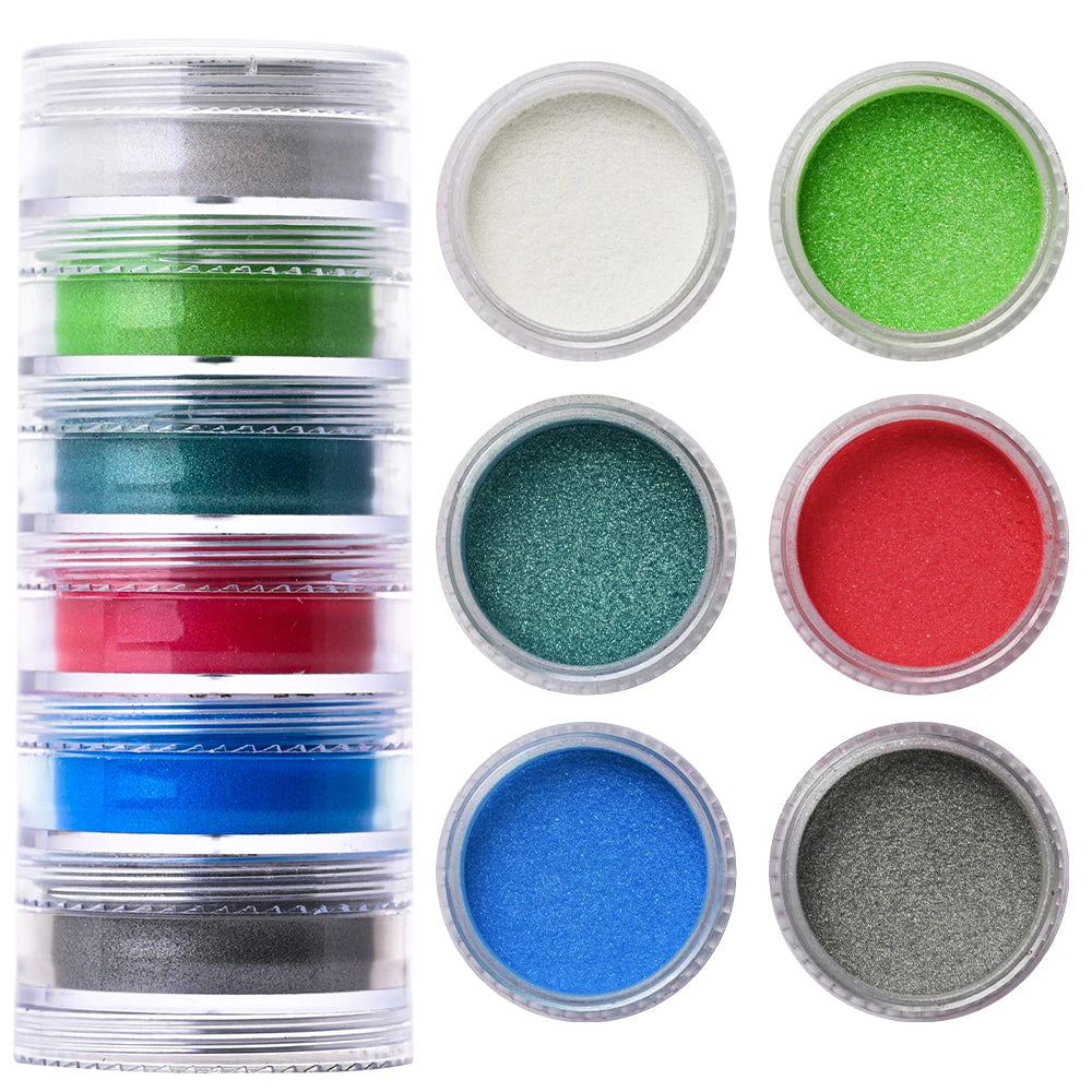 Neon-Pigmentpulver Set – 12 Farben für Nageldesign, Ombre & Chrome-Effekte