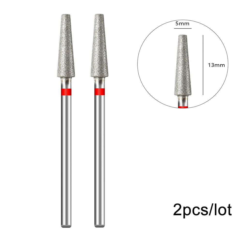 2er-Set Diamant-Fräserbits – Flammenform für Nagelhaut & Gellack (3/32", Profi-Qualität)