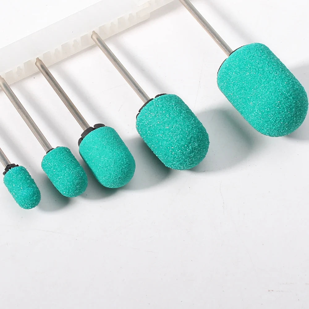80 Stück grüne Nagelschleifkappenbänder mit Gummibohrer, Polieren von Nailart, rotierendes Entfernen von Graten, Maniküre- und Pediküre-Zubehörwerkzeug