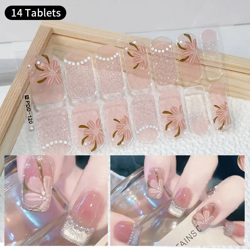 Fullcover Nail Sticker – Modische selbstklebende Nagelfolien mit Glitzer
