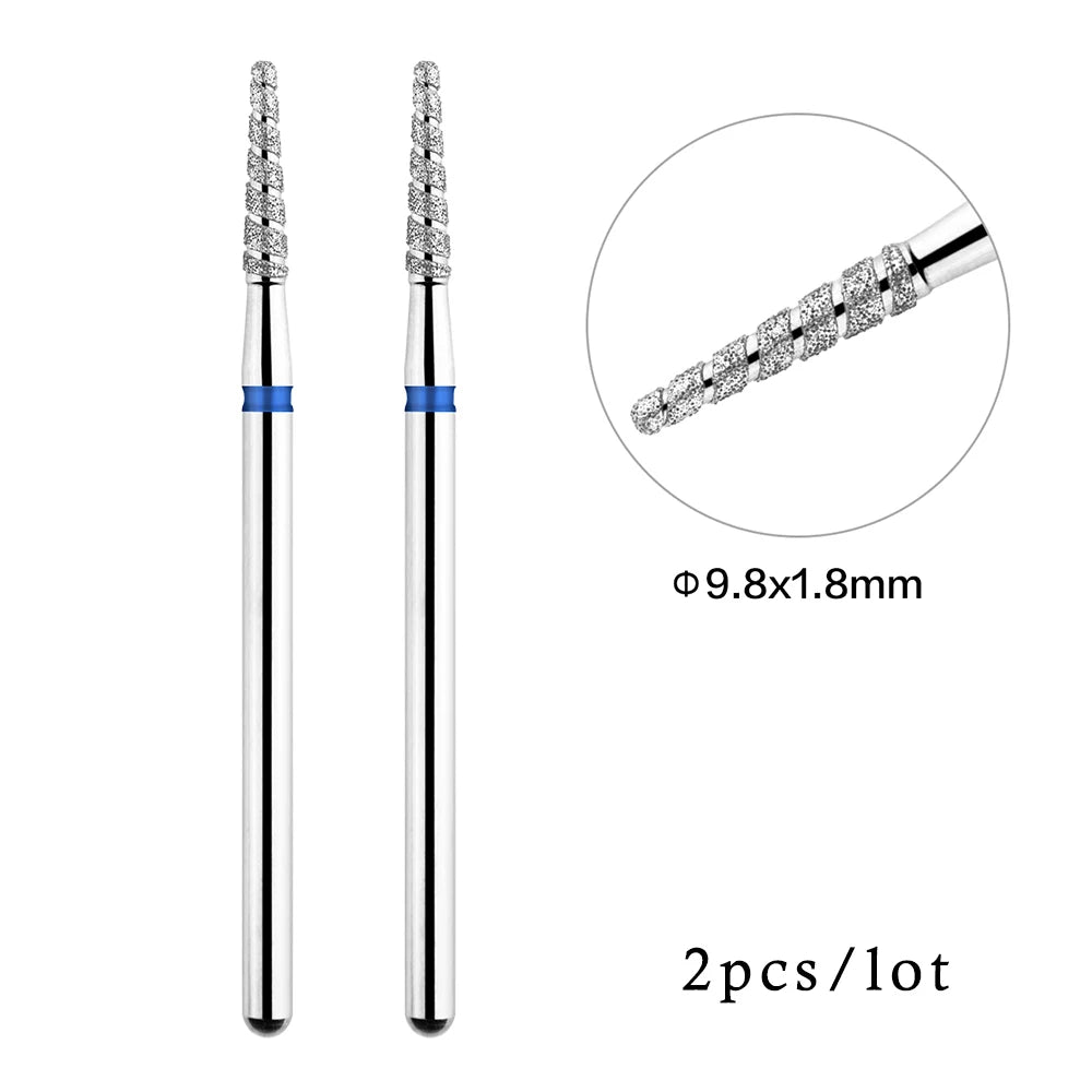 2er-Set Diamant-Fräserbits – Flammenform für Nagelhaut & Gellack (3/32", Profi-Qualität)