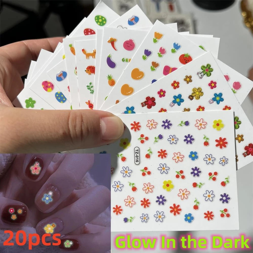 Kinder Nagelsticker „Häschen & Glitzer“ – 30 Stk Cartoon Nail Art mit Pailletten