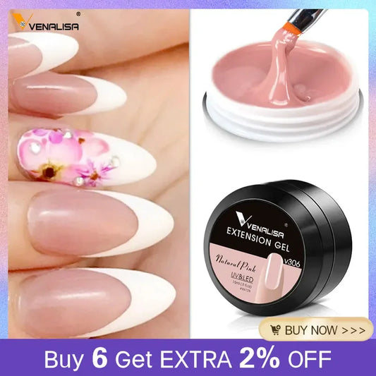Venalisa 15ml UV Builder Gel – Cover Pink, Clear, Camouflage – für Nagelverlängerung & French