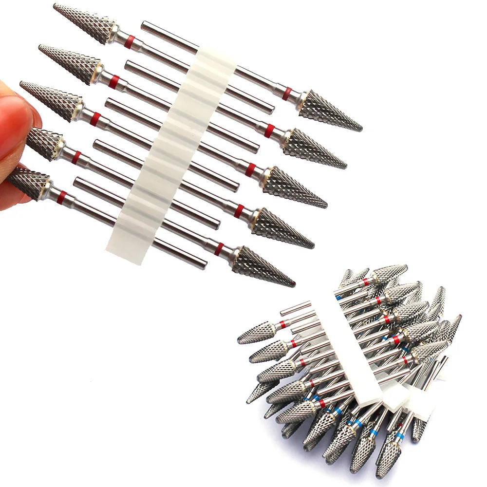 10tlg. Fräser Set für Maniküre – Hartmetall & Keramik Bits, Gel Entferner & Schleifer für elektrische Nagelfeilen
