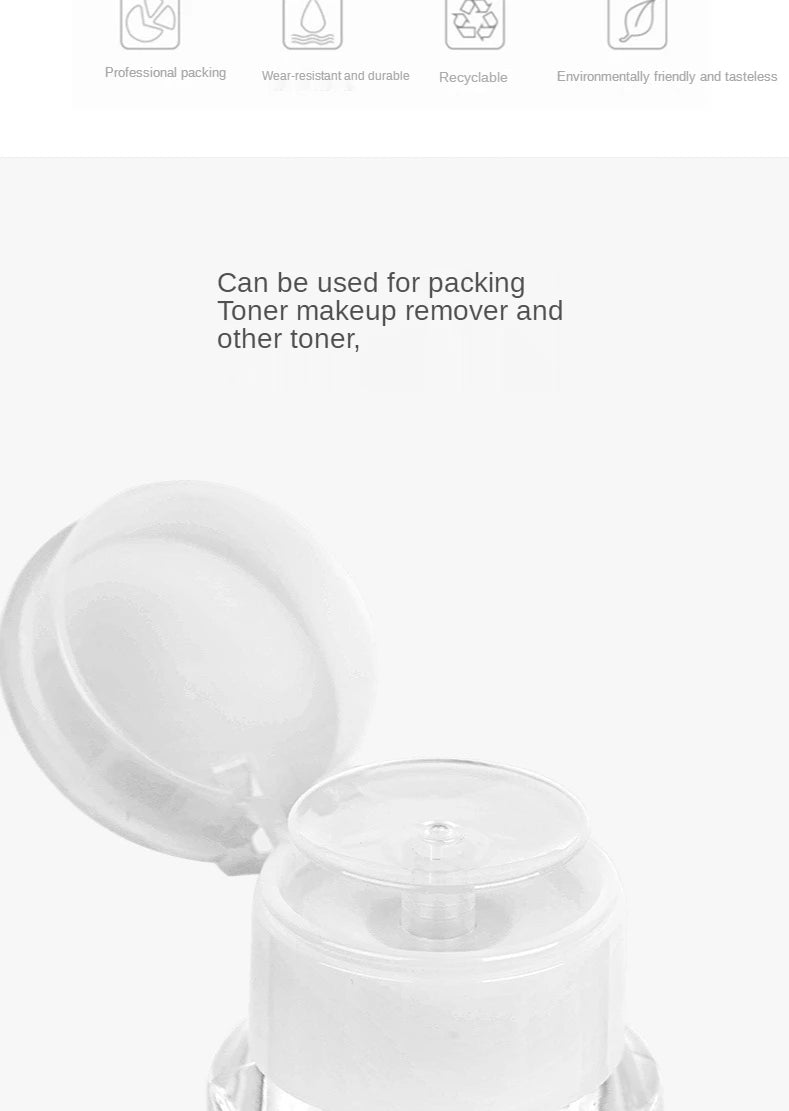 Leere Push-Pump-Flasche für Nagellackentferner – Nachfüllbar & Transparent