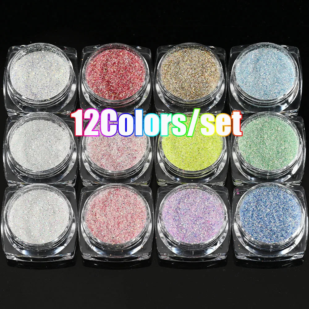 Neon-Pigmentpulver Set – 12 Farben für Nageldesign, Ombre & Chrome-Effekte