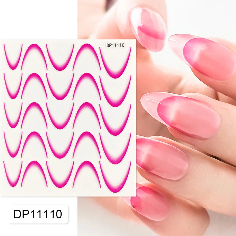 3D Schleifen Nagelsticker – Elegante Gold- & Farbbögen für French & Sommerdesigns