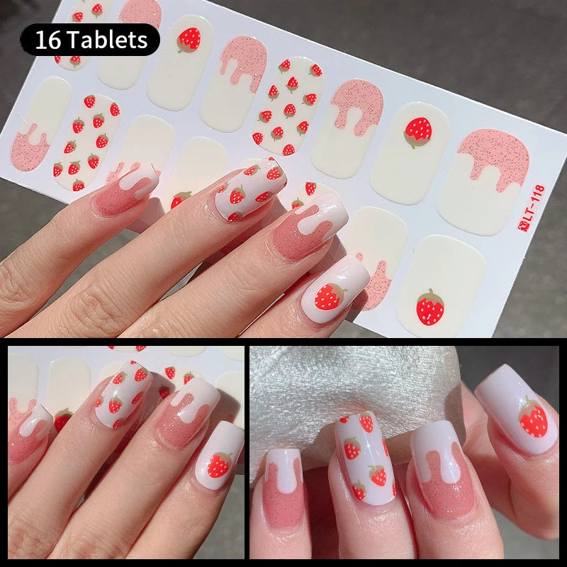Fullcover Nail Sticker – Modische selbstklebende Nagelfolien mit Glitzer 2.