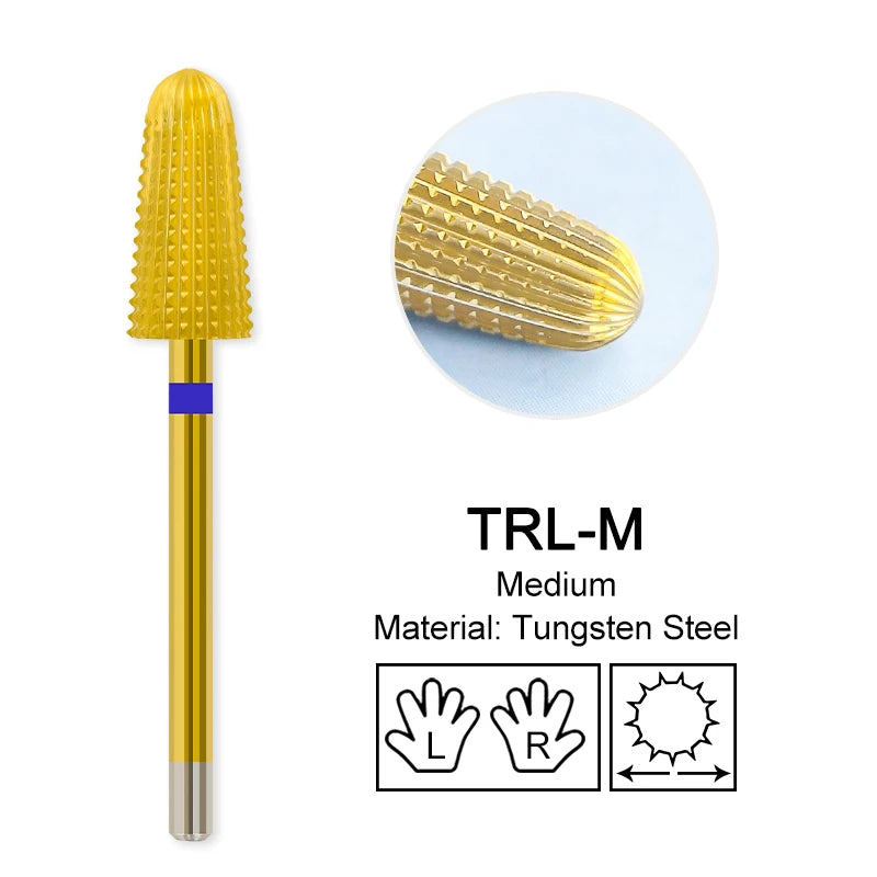 Tapered Barrel Fräserbit – Hartmetall (Tungsten), für Gelentfernung & Polieren (4XC, Gold)