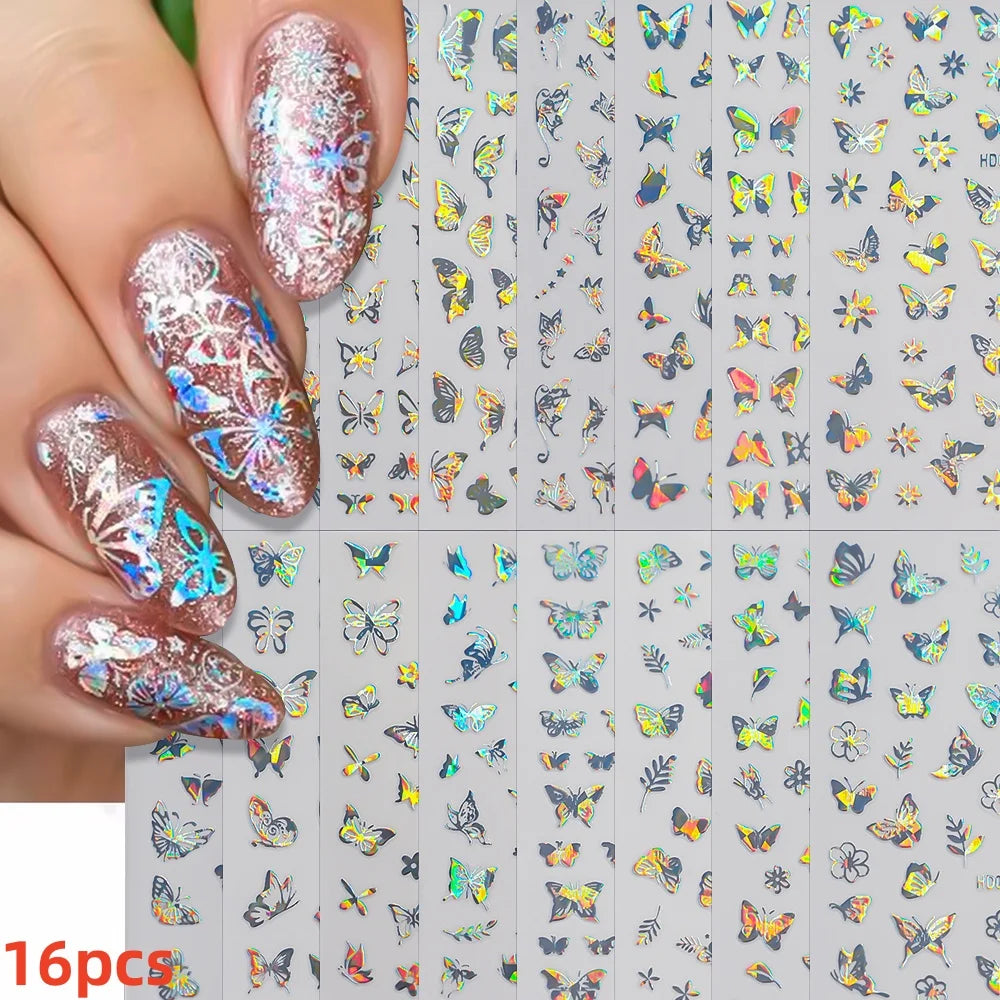Kinder Nagelsticker „Häschen & Glitzer“ – 30 Stk Cartoon Nail Art mit Pailletten