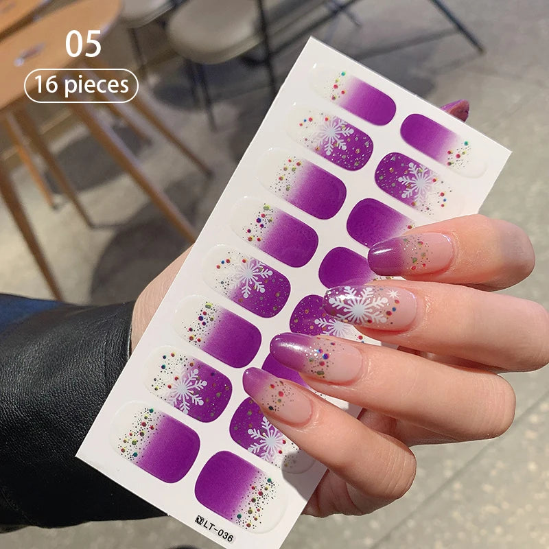 Fullcover Nail Sticker – Modische selbstklebende Nagelfolien mit Glitzer