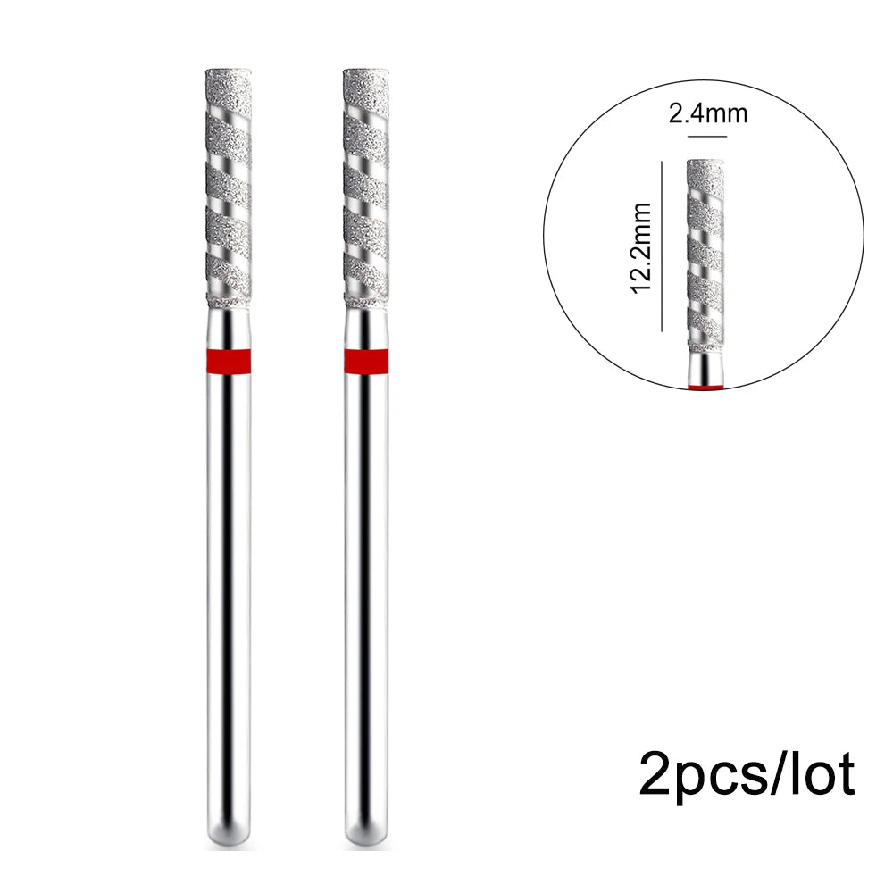 2er-Set Diamant-Fräserbits – Flammenform für Nagelhaut & Gellack (3/32", Profi-Qualität)