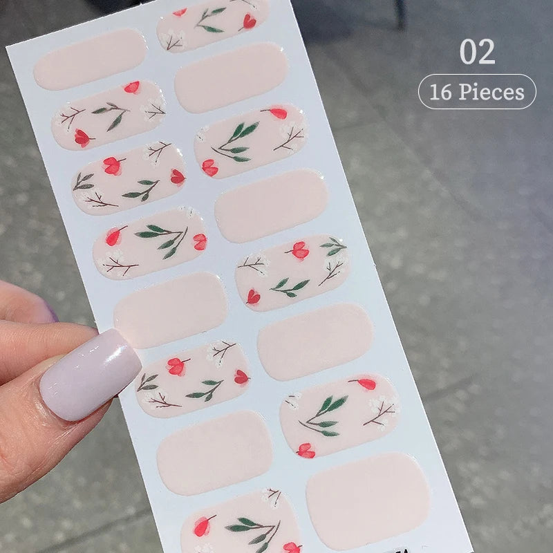 Fullcover Nail Sticker – Modische selbstklebende Nagelfolien mit Glitzer