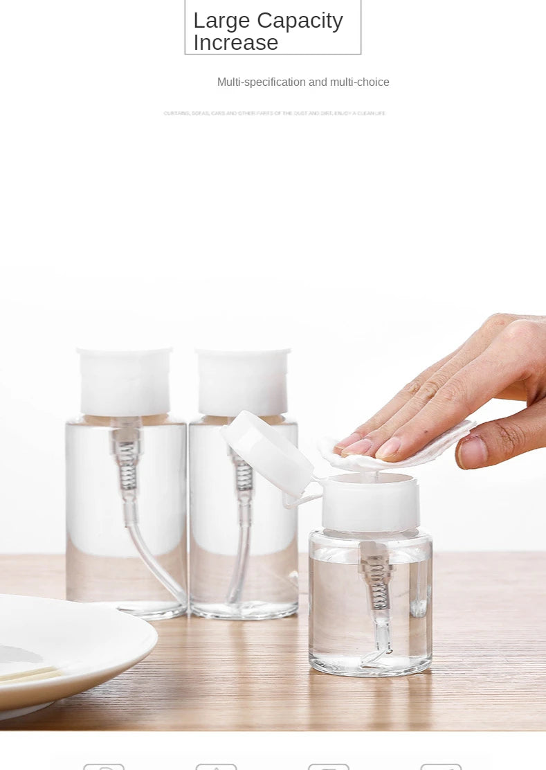 Leere Push-Pump-Flasche für Nagellackentferner – Nachfüllbar & Transparent