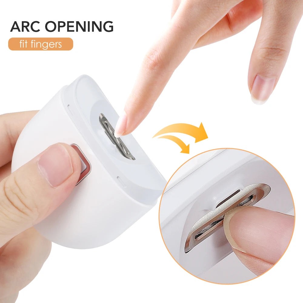 2-in-1 Elektrischer Nageltrimmer & Schleifer mit LED – Wiederaufladbar via USB, für Baby, Erwachsene & Senioren