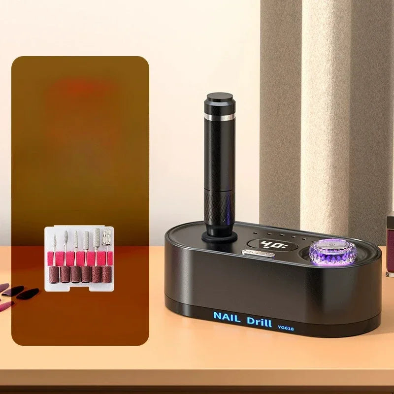 Elektrische Nagelfräse 40.000 U/min mit LCD-Display – Profi Nail Drill Set für Gel & Acryl