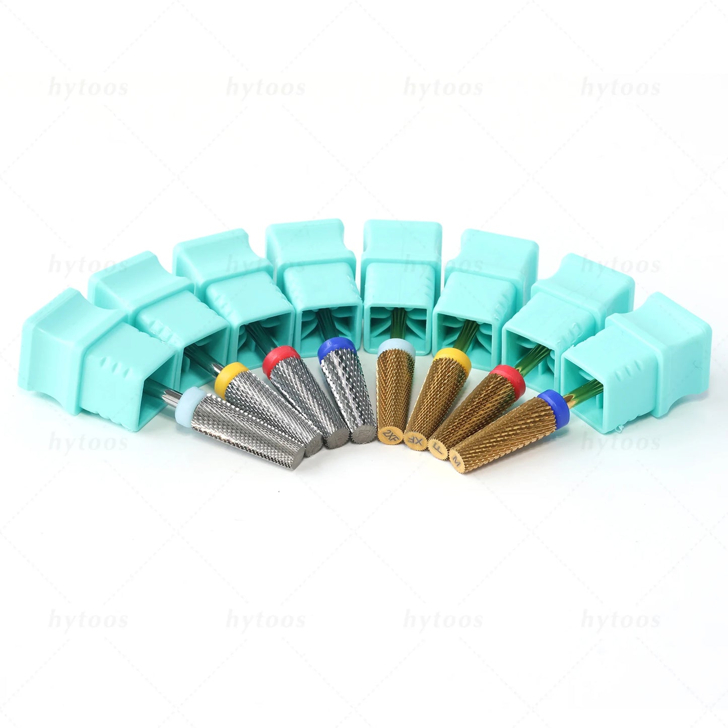 HYTOOS 5-in-1 Hartmetall Nagelfräser – 16 mm, Flat Top, Tapered, für Gelentfernung & Maniküre