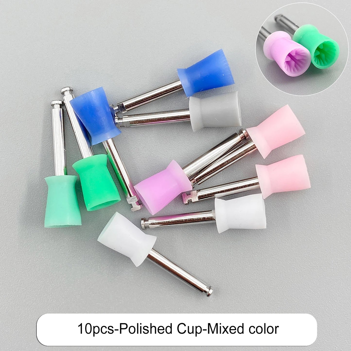 WELLCK Silikon-Polieraufsätze – 10/12 Stück Set für E-Feile, Politur & Finish (Nail & Dental Art)