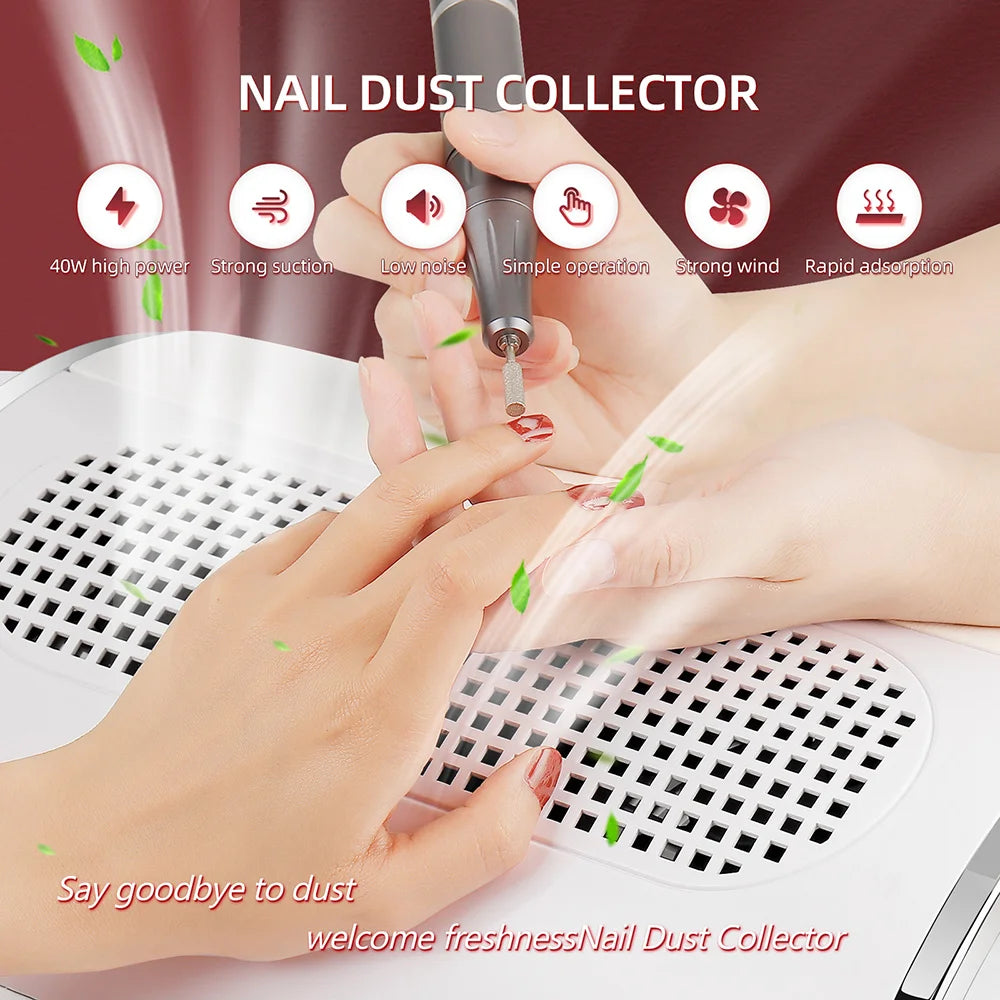 Nagelstaubabsaugung – 40 W Profi-Absauger mit 3 Lüftern für 2 Hände