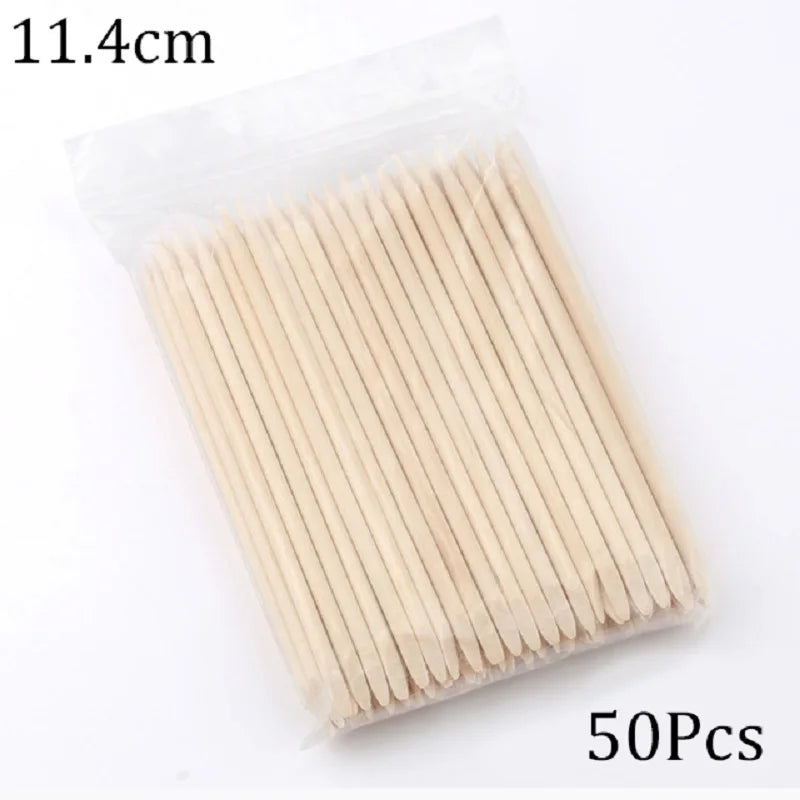 Maniküre Holzstäbchen – 50/100 Stk Orange Wood Sticks für Nagelpflege