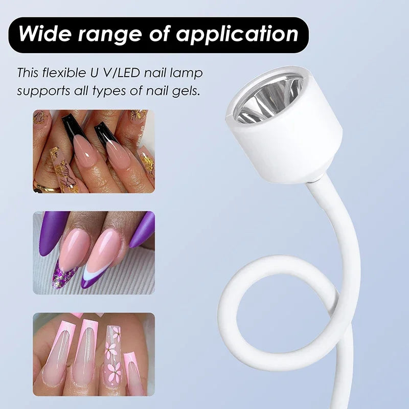 Mini UV/LED Nagellampe – faltbare USB-Tischlampe zum Aushärten von Gellack