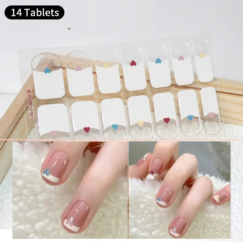 Fullcover Nail Sticker – Modische selbstklebende Nagelfolien mit Glitzer