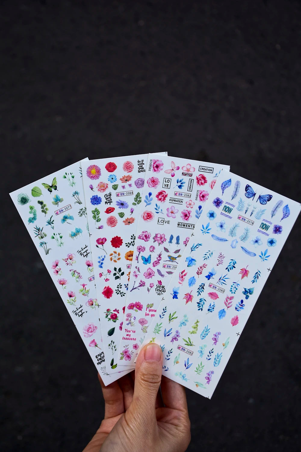 Lavendelblüten Wassertransfer-Sticker – 12 Motive für Nageldekoration