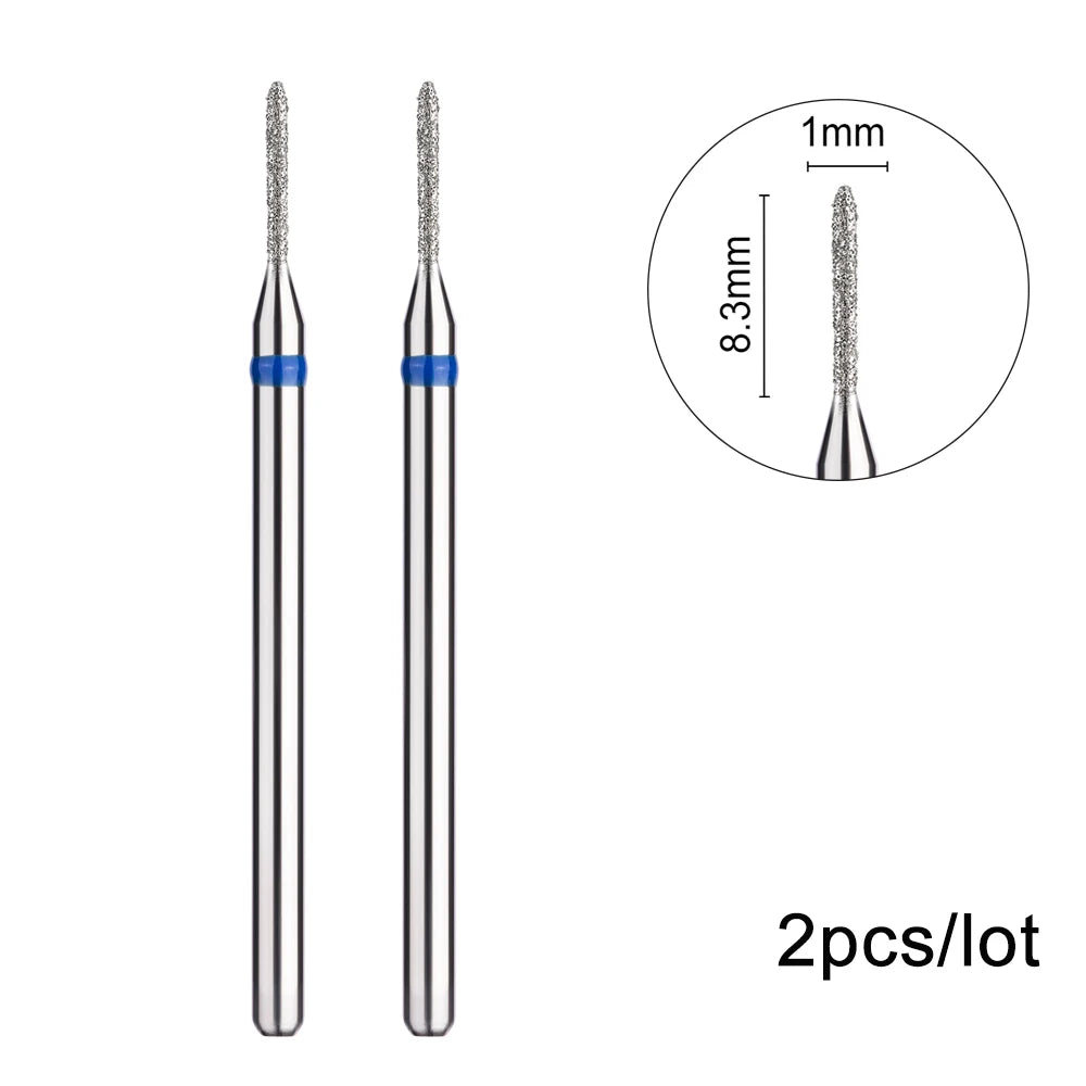 2er-Set Diamant-Fräserbits – Flammenform für Nagelhaut & Gellack (3/32", Profi-Qualität)