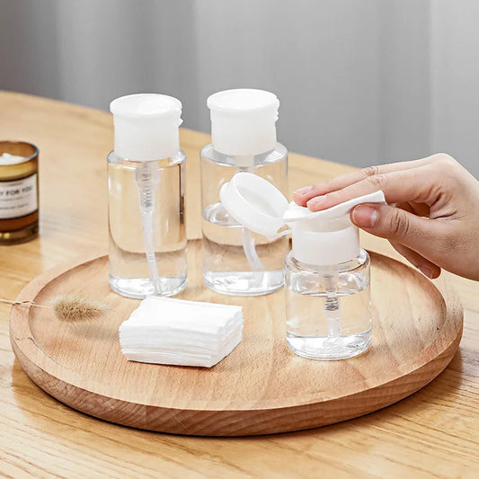 Leere Push-Pump-Flasche für Nagellackentferner – Nachfüllbar & Transparent