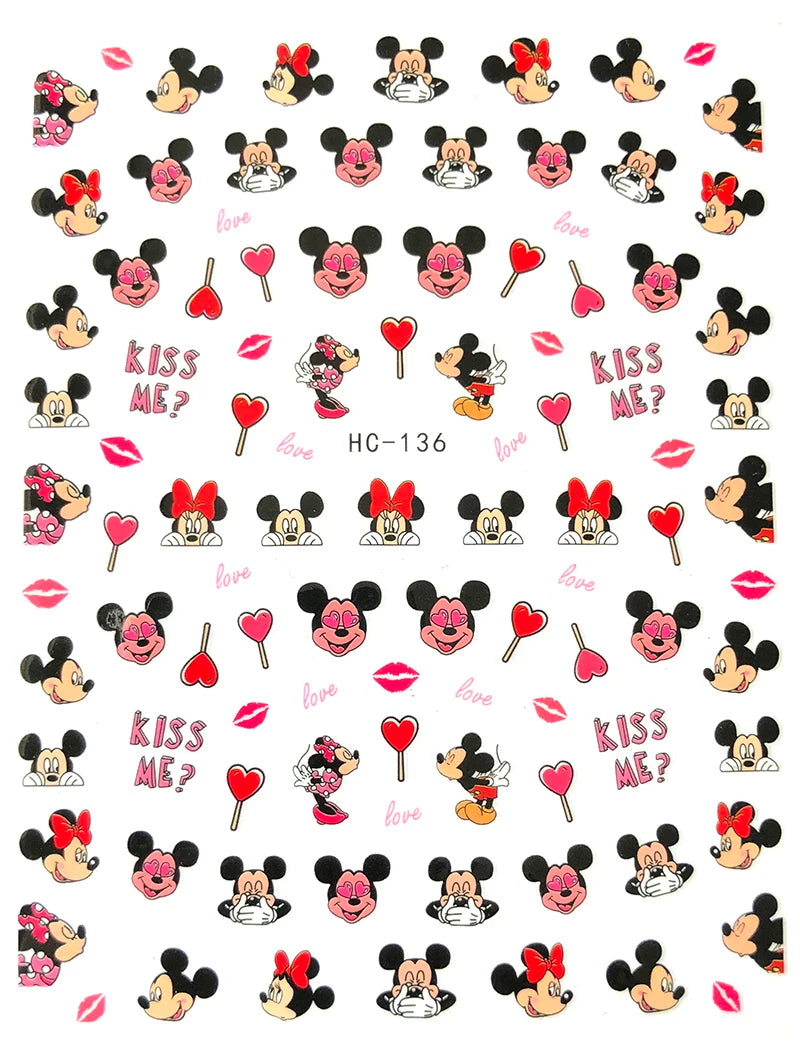 1 Bogen Mickey Mouse & Disney Nail Sticker – Cartoon Nail Art Aufkleber