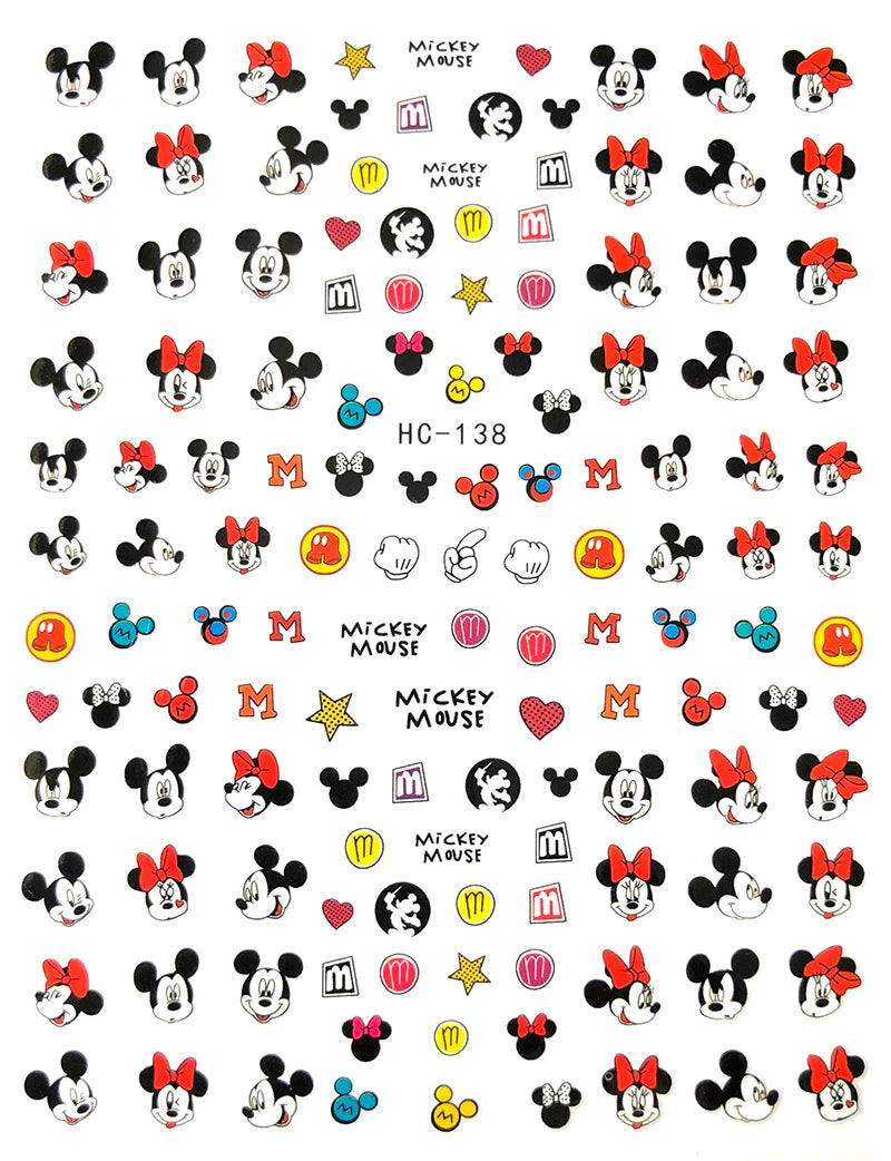 1 Bogen Mickey Mouse & Disney Nail Sticker – Cartoon Nail Art Aufkleber