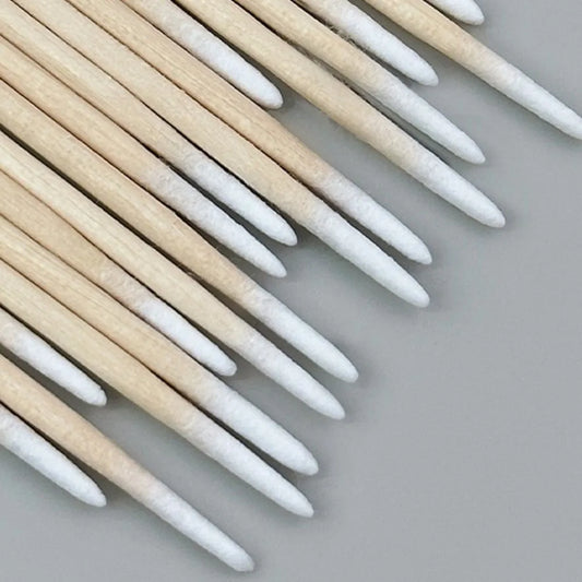 Reinigungsstäbchen aus Holz – 100/300 Stk mit Baumwollkopf für Maniküre & Nagellackkorrektur