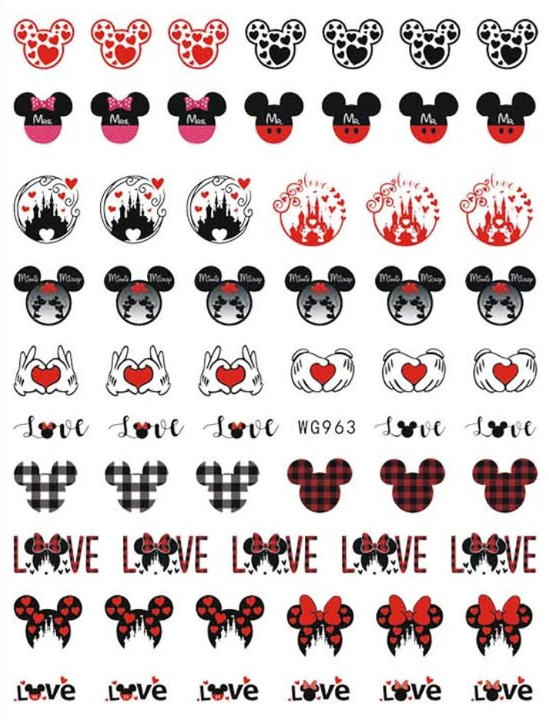 1 Bogen Mickey Mouse & Disney Nail Sticker – Cartoon Nail Art Aufkleber