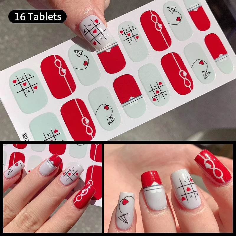 Fullcover Nail Sticker – Modische selbstklebende Nagelfolien mit Glitzer 2.