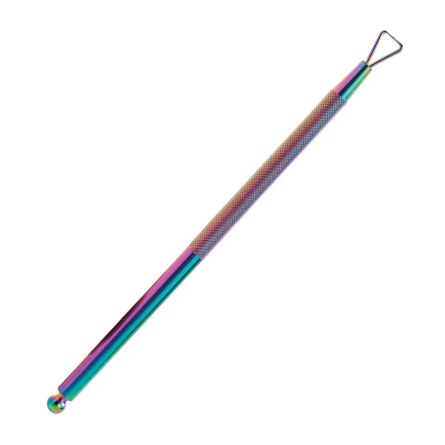 Silvery Holographic Stainless Steel Nail Polish Remover Tool, Gel Nail Scraper, Cuticle Pusher for Home and Salon Use