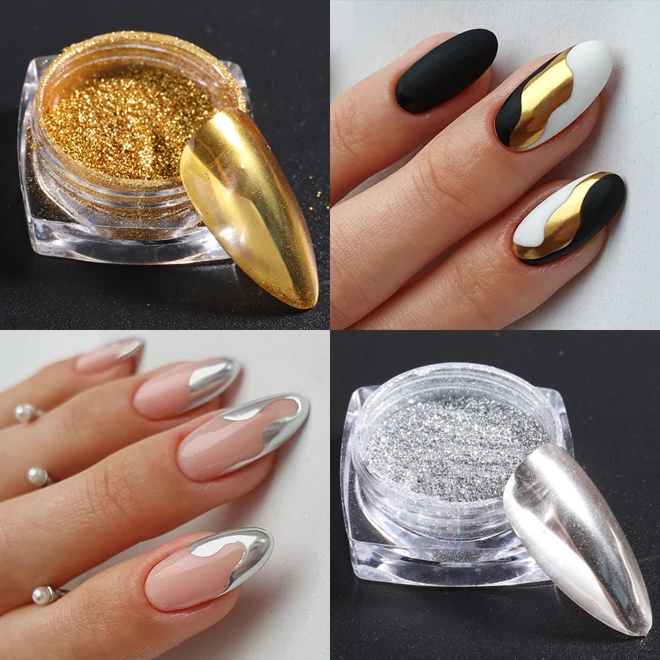 23 Farben Chrom-Pigment Set – Metallic Mirror Powder für Nailart & Deko