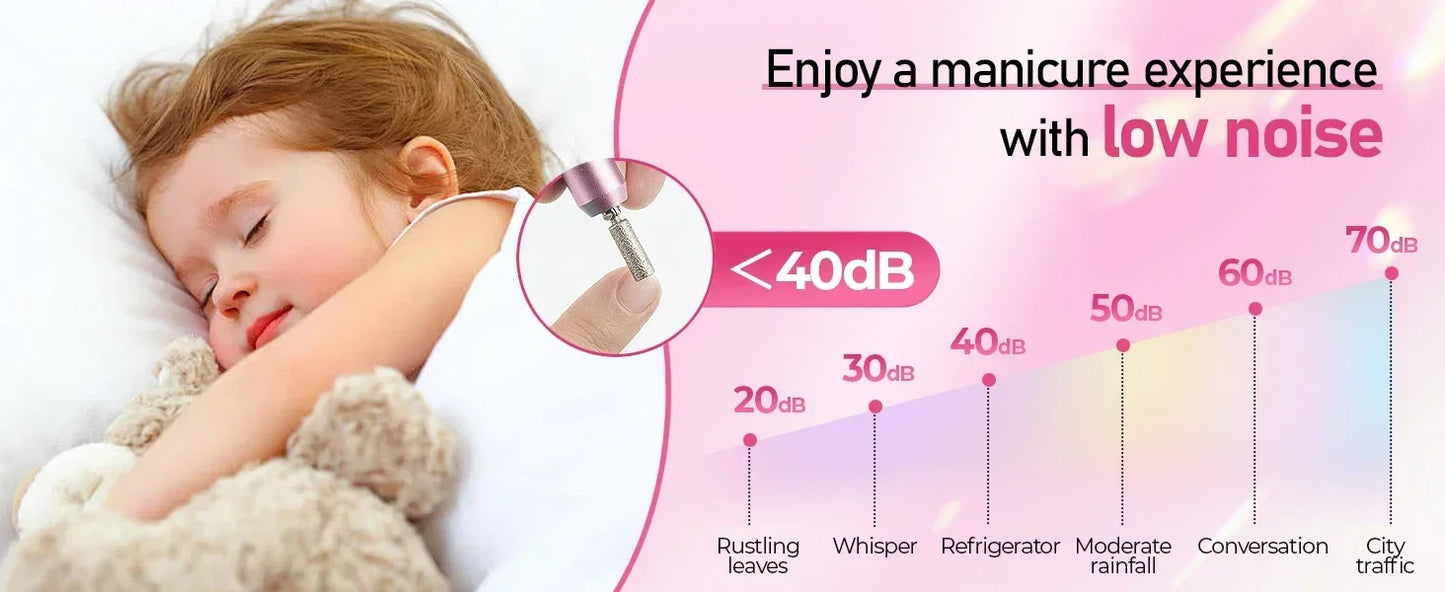 Elektrische Nagelfräse 40.000 U/min mit LCD-Display – Profi Nail Drill Set für Gel & Acryl