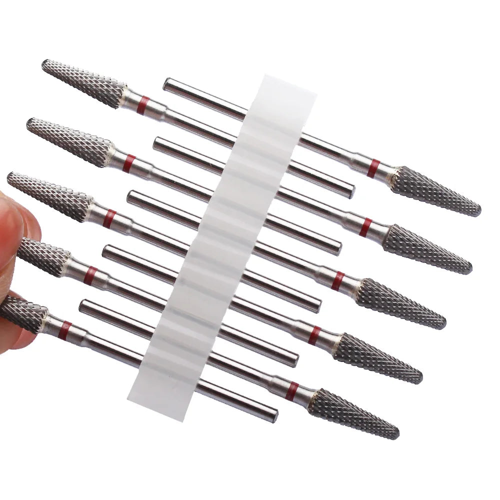 10tlg. Fräser Set für Maniküre – Hartmetall & Keramik Bits, Gel Entferner & Schleifer für elektrische Nagelfeilen