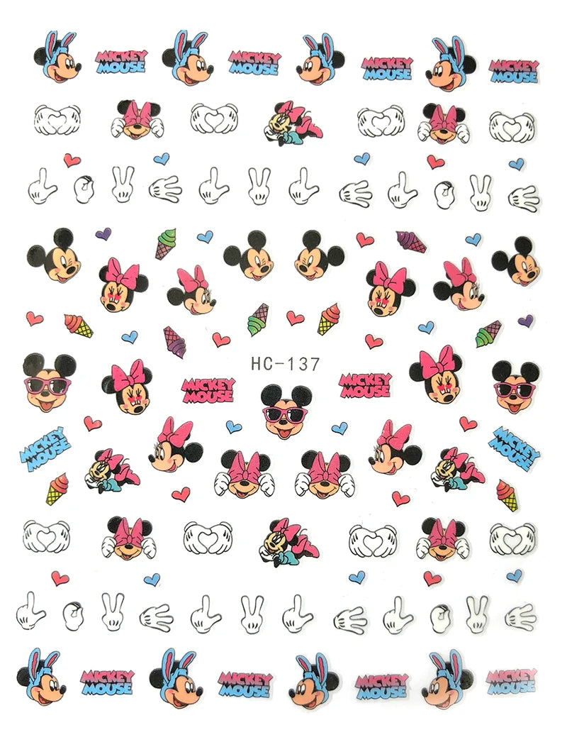 1 Bogen Mickey Mouse & Disney Nail Sticker – Cartoon Nail Art Aufkleber