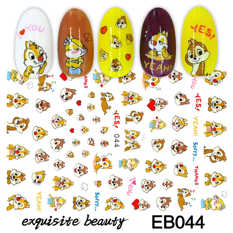 1 Bogen Mickey Mouse & Disney Nail Sticker – Cartoon Nail Art Aufkleber