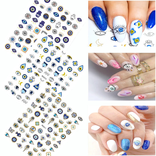Fatima's Eye & Hamsa Hand Nail Stickers – Spiritual Nail Art Aufkleber