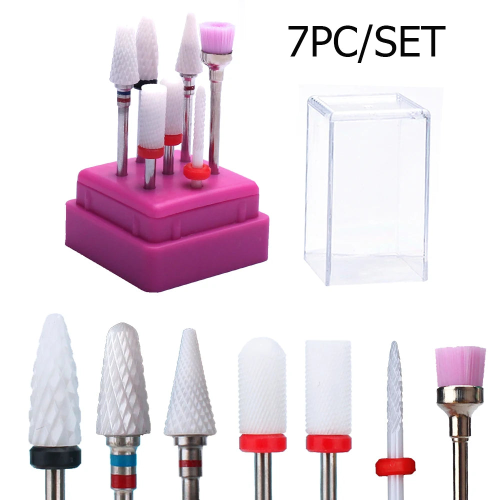 ASWEINA Fräser-Set – 10-tlg. Keramikaufsätze für Nagelfräser & Maniküregeräte