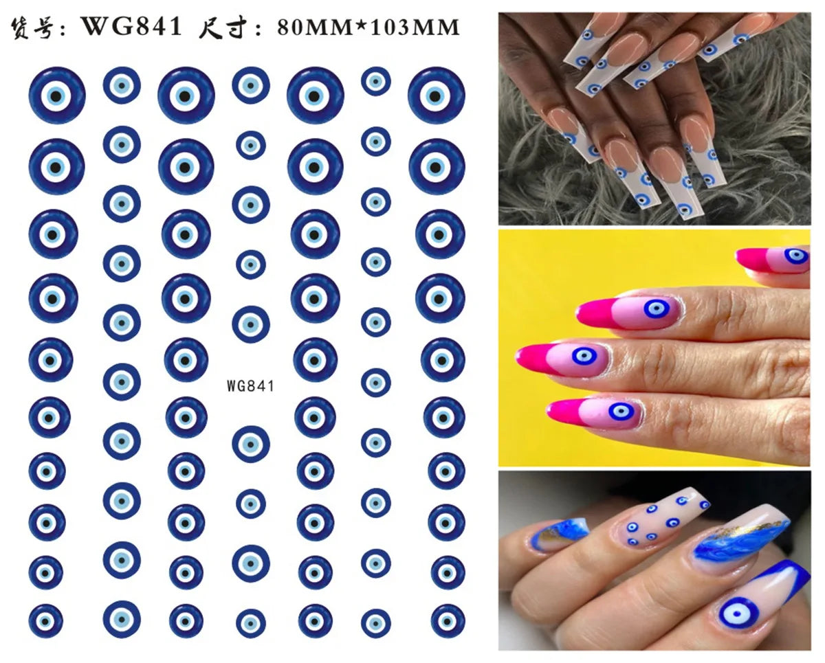 Fatima's Eye & Hamsa Hand Nail Stickers – Spiritual Nail Art Aufkleber