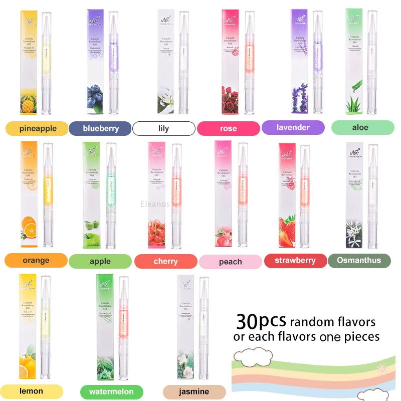 30x Nagelöl-Stift mit Duft – Cuticle Oil Pen für Pflege, Feuchtigkeit & Reparatur
