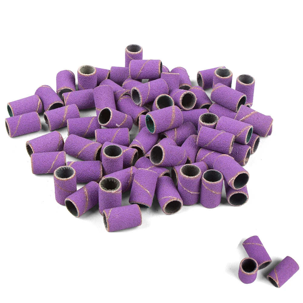 500 Stück Schleifhülsen Set – 80/120/180/240 Grit für Maniküre, Nagelfräser & Gelentfernung