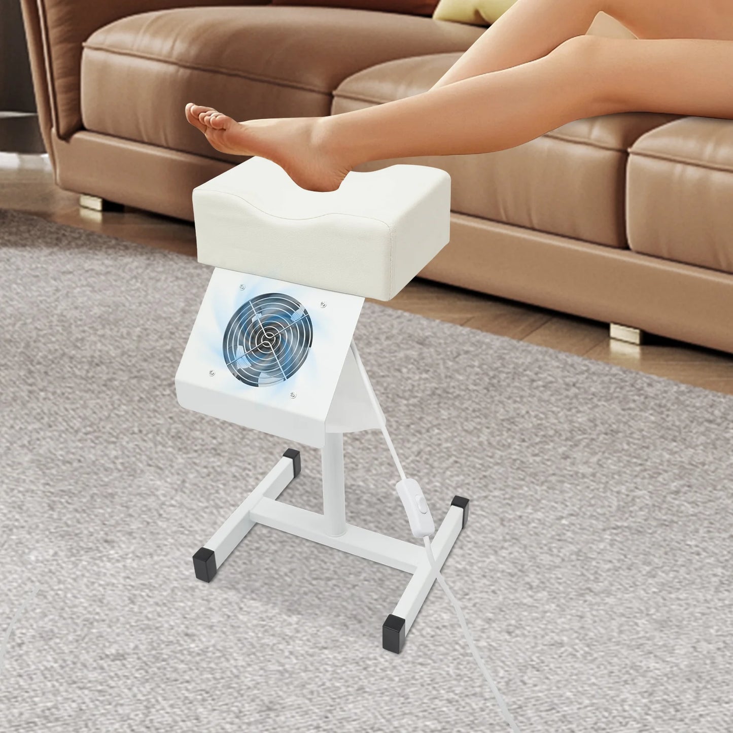 Professionelle Pedikürestütze mit Absaugung – Höhenverstellbar, Weiß