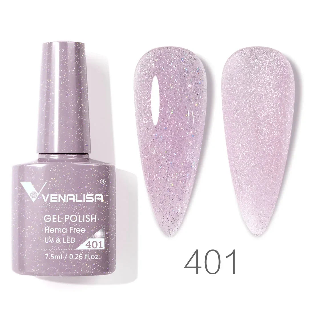 Venalisa Glitter Gel Polish – 7,5ml Rot, HEMA-frei, UV/LED, Semi-Permanent